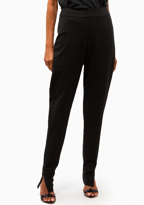 Stock Clearance High Waisted Side Slit Pant | Black