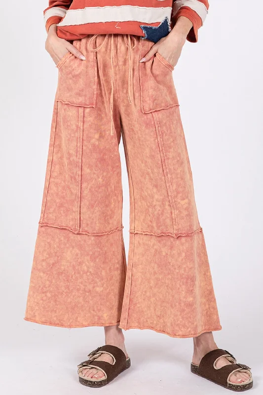 Special Discount SAGE + FIG Mineral Washed Terry Wide Leg Pants