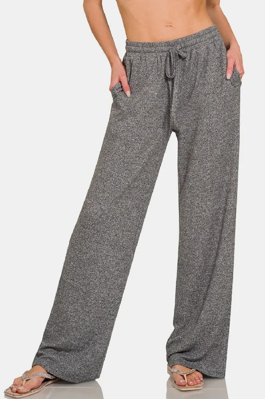 Loyalty Reward Zenana Drawstring Wide Leg Pants with Side Pockets