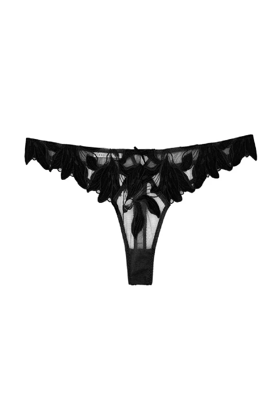 Lily Lace Hipster Thong (Black)