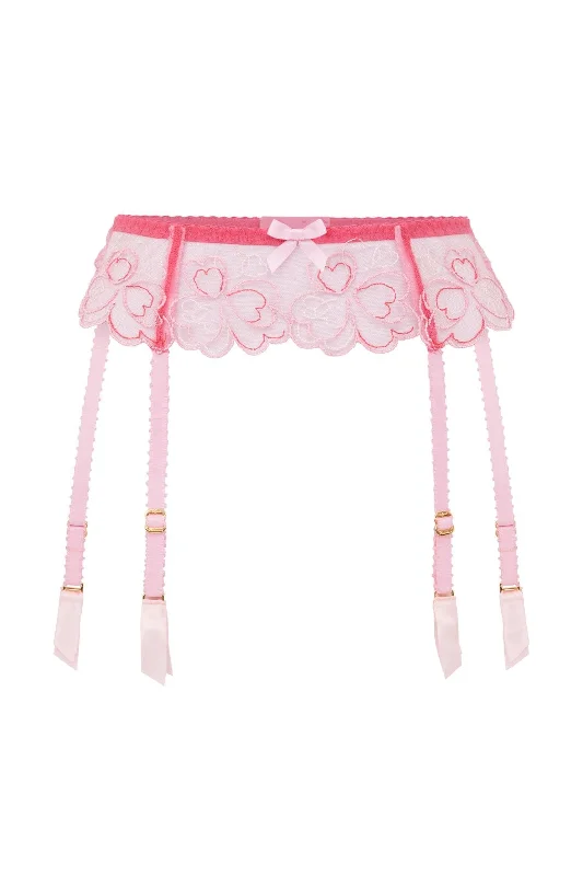 Maysie Suspender - Fuchsia/Baby Pink