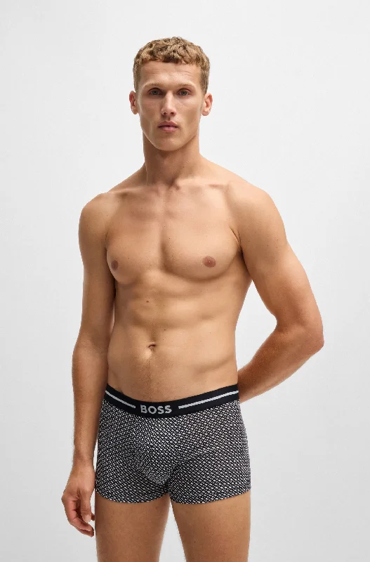 BOSS Men's Bold 3 Pack Trunks - Black/Grey