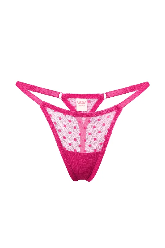 Mimi Fuchsia dots thongs