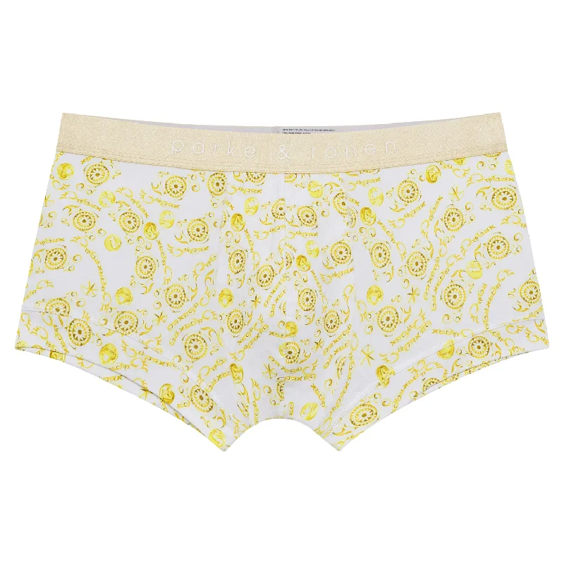 Roman Coins Gold Print Low Rise Trunk