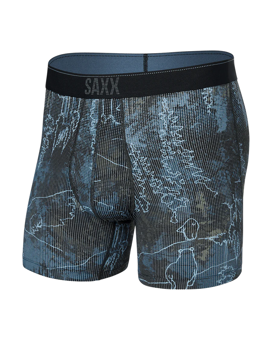 Saxx Men's Quest Quick Dry Mesh Boxer Brief Fly - Smokey Mountains