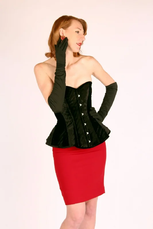 Deal Dash The Ramona Corset. Bespoke high quality authentic peplum style corset from velvet on steel bones, vintage, black gothic, victorian corset. Deal Dash The Ramona Corset. Bespoke high quality authentic peplum style corset from velvet on steel bones, vintage, black gothic, victorian corset.