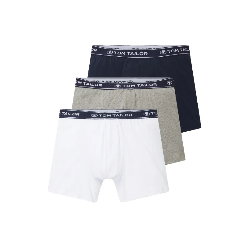 Tom Tailor Long Trunks 3 Pack - Navy / Grey / White