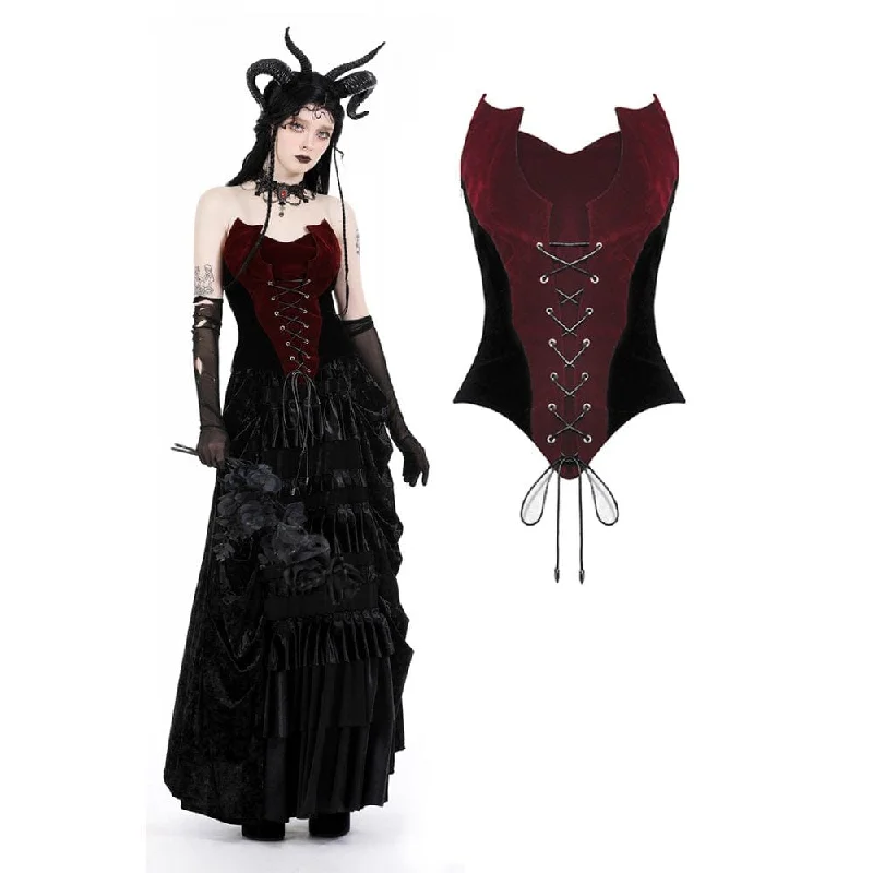 Closeout Sale Women's Gothic Double Color Bat Overbust Corset
