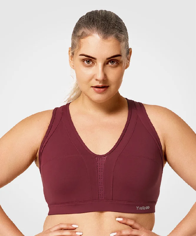 Power Cross Back Padded Running Bra | Women's High Support Sports Bra (Plus Size)