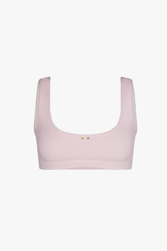 SUPPORT COTTON BRA IN BABY PINK